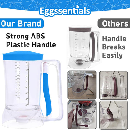 Eggssentials – Pancake Batter Dispenser, Batter dispenser with Squeeze Handle Mess-Free, Cupcakes, Waffles & More – Durable, Easy-Pour Pancake Dispenser Bottle for Smooth Baking