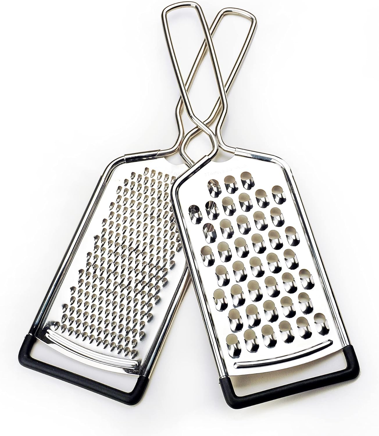 RSVP International Endurance Kitchen Collection Multi-Use Cheese Grater Handheld Potato Slicer Shredder for Hard & Soft Cheeses, Vegetables & Zesting, 6 x 5 x 9-3/4-Inch, Non-Slip Bottom