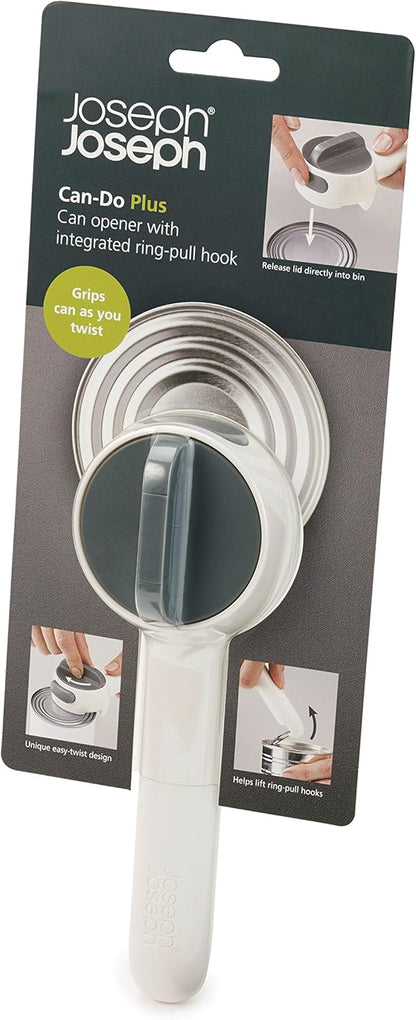 Joseph Joseph Can-Do Compact Can Opener Easy Twist Release Portable Space-Saving Manual Stainless Steel, Green