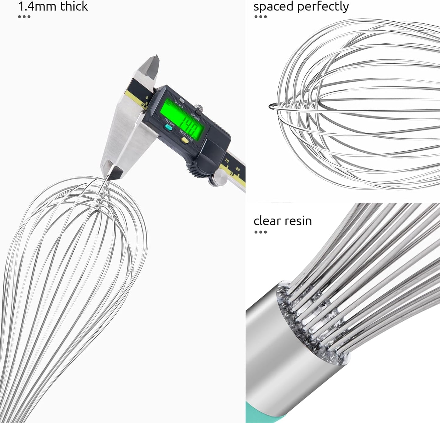 U-Taste 7" Mini Whisk for Cooking: 18/8 Stainless Steel Small Metal Kitchen Wisk, Tiny Hand Mixing Tool for Coffee, Egg, Sauce, 6-Wires Compact Head for Baking, Beating in Bowl, Mug, Jar (Set of 2)