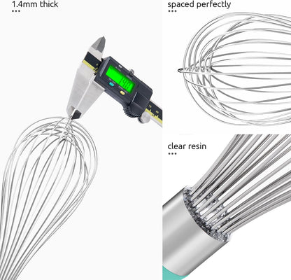 U-Taste 7" Mini Whisk for Cooking: 18/8 Stainless Steel Small Metal Kitchen Wisk, Tiny Hand Mixing Tool for Coffee, Egg, Sauce, 6-Wires Compact Head for Baking, Beating in Bowl, Mug, Jar (Set of 2)