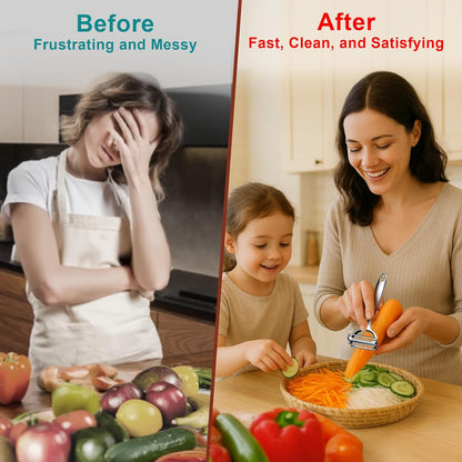 2-in-1 Vegetable Peeler and Shredder – Multifunction Kitchen Tool for Carrots, Cucumbers, and More – Precision Julienne Slicer and Carrot Peeler