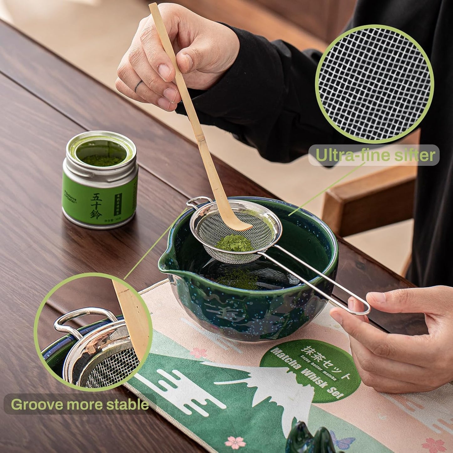 Clay&Fire Matcha Whisk Set, 9 pcs Ceramic Matcha Set, Gifts for Women,Matcha Bowl with Spout and Whisk, Matcha Kit for Matcha Lovers, Gift Mother's Day, Birthday, Anniversary