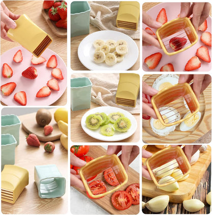2 Pack Cup Slicers | Egg Slicers | banana slicers | Strawberry Cutter | Quickly Making Fruit Vegetable Salad | Creative Kitchen Gadget COKSDUPID