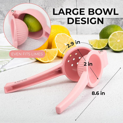 Zulay Kitchen Metal Lemon Squeezer - Handheld Lemon Juicer Squeezer - Easy to Use Citrus Juicer - Manual Press for Extracting the Most Juice Possible - Extracts Every Last Drop