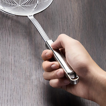 Eisinly Strainer Skimmer Spoon for Cooking and Frying, 6.3 Inches Strainer with Handle Stainless Steel Kitchen Utensils Fryer Scoop Spoon