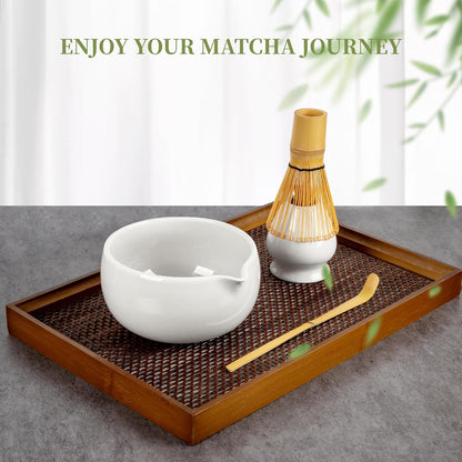 YIBO Matcha Whisk Set With Bowl, Ceramic Matcha Making Kit Includes Bamboo Whisk (Chasen), Holder Stand, Powder Starter Sifter, Scoop, Measuring Spoon & Cup Tea Tools For Ceremony (Mottled Green)