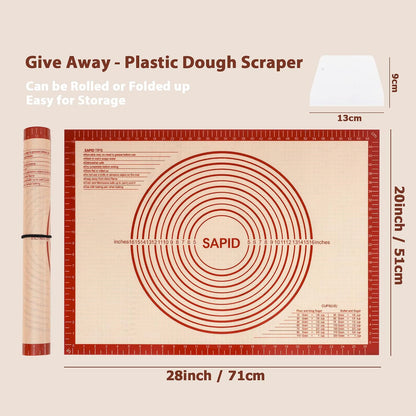 Thick Silicone Pastry Mat Baking Dough Rolling Extra Large 20" x 28"