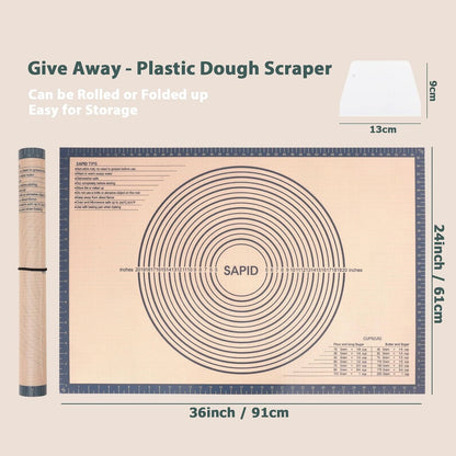 Thick Silicone Pastry Mat Baking Dough Rolling Extra Large 20" x 28"