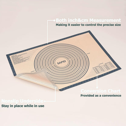 Thick Silicone Pastry Mat Baking Dough Rolling Extra Large 20" x 28"