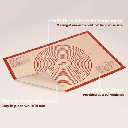 Thick Silicone Pastry Mat Baking Dough Rolling Extra Large 20" x 28"