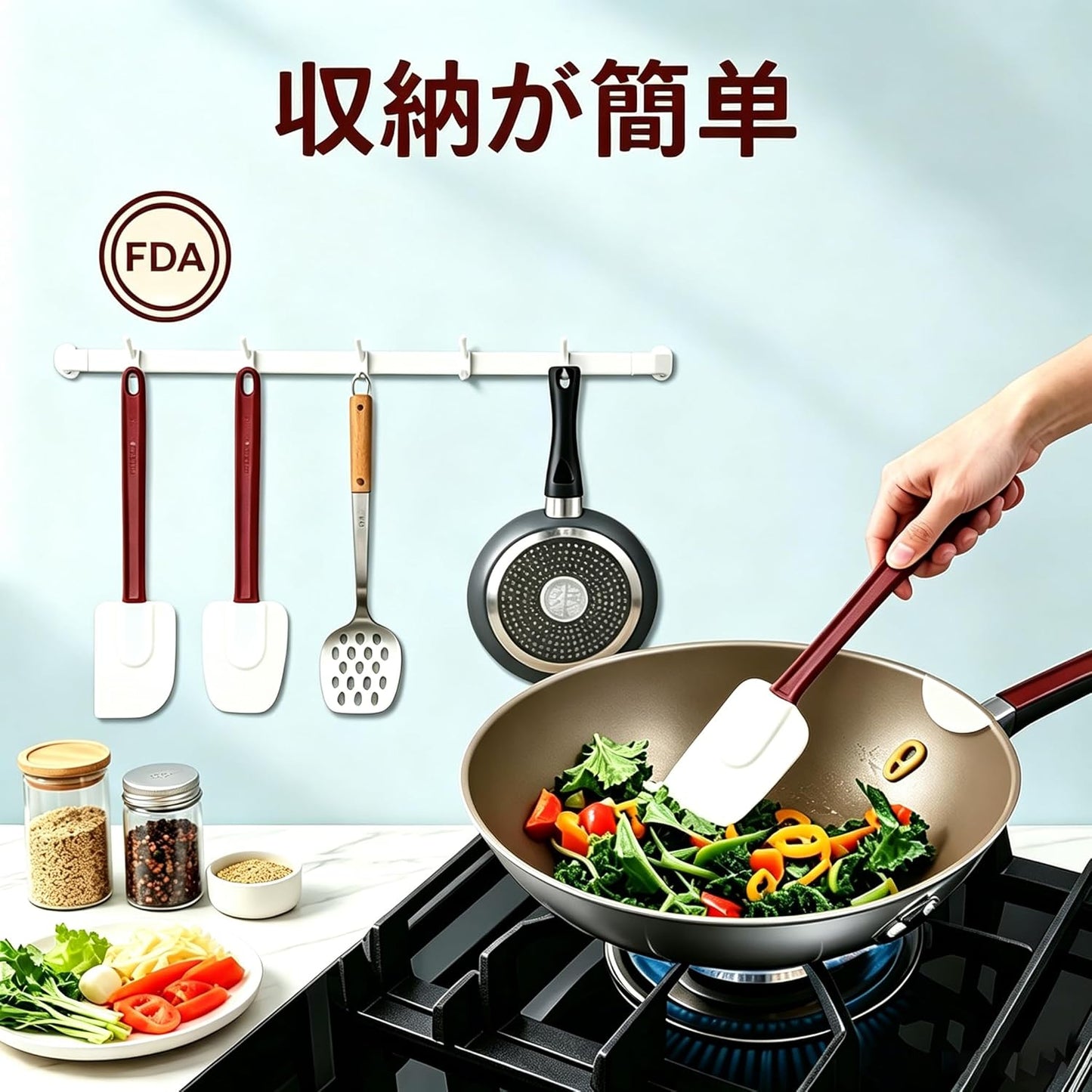 16.5 INCH Silicone Spatulas Heat Resistant Heavy Duty Rubber Spatulas Commercial Spatulas Set for Kitchen Use Silicone Cooking Utensils Sets of 2