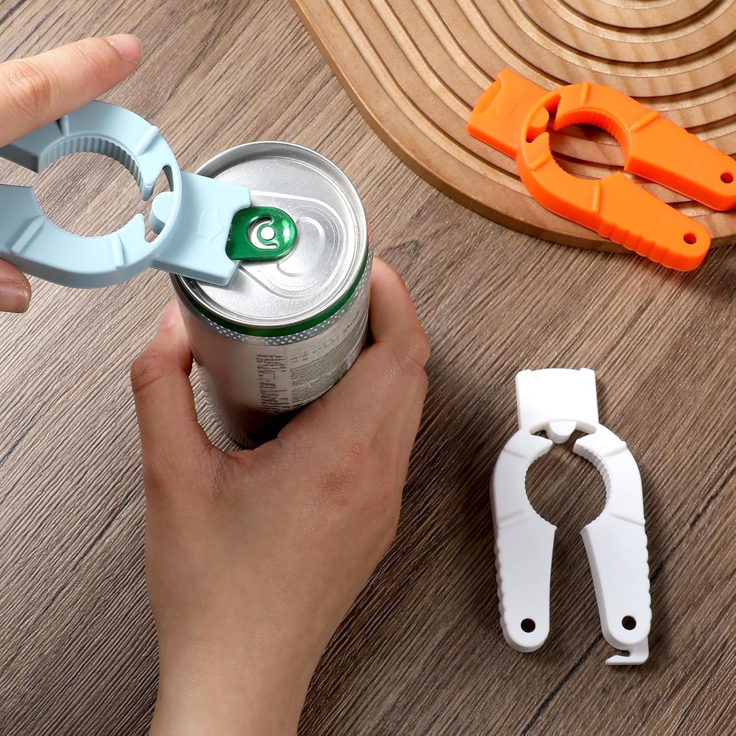 Plastic Bottle Cap Opener,3 Pack Water Bottle Opener,Orange Soda Can Opener,3 in 1 Multi-Purpose Water Bottle Opener for Arthritic Hands,Seniors