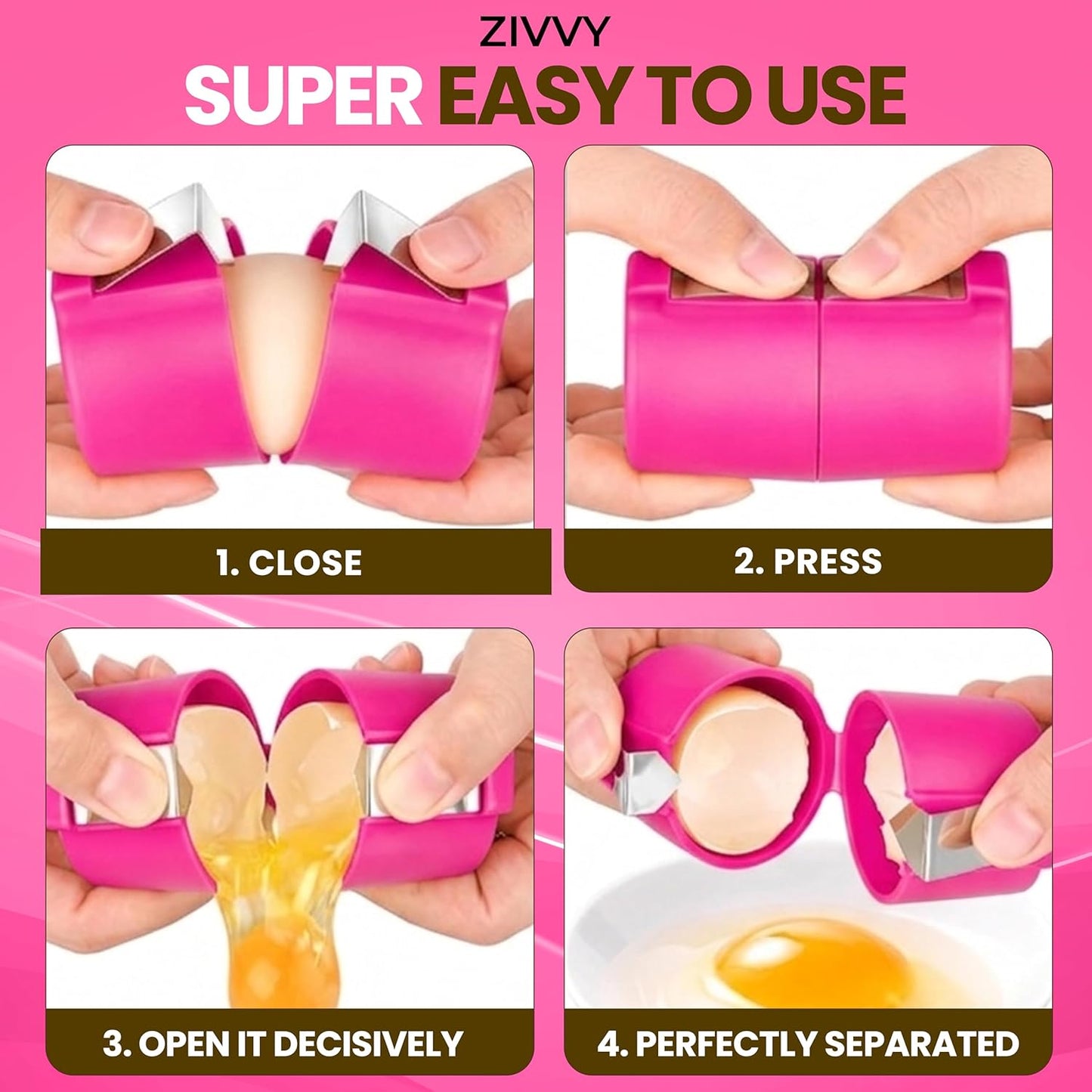 Egg Cracker & Egg Peeler Tool for Hard Boiled Eggs - Egg Shell Opener for Clean Boiled Egg Peeling - Egg Opener & Kitchen Gadget for No Mess Breakfast & Meal Prep (Yellow)