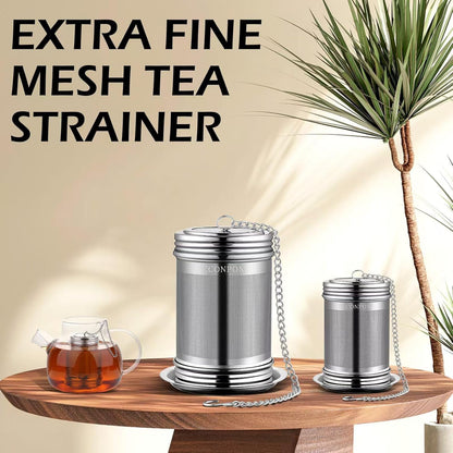2 Pack Reusable Tea Steeper Extra Fine Mesh Tea Infuser Stainless Steel Tea Strainer for Loose Leaf Tea