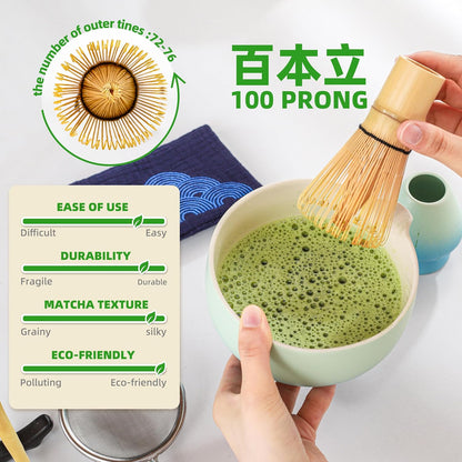 TEANAGOO Matcha Whisk Set,7 Pcs Matcha Start Set Lt.Grey,Matcha Kit for Ceremony,Matcha Tea Set with Whisk and Bowl with All Accessories,Gift for Friend/Family
