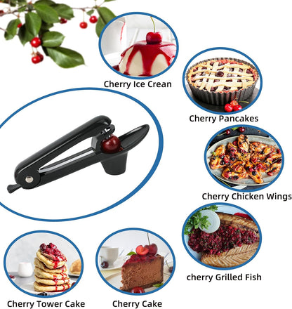 EWPJDK Cherry Pitter Tool Pit Remover Heavy-Duty Stainless Steel Olive Pitter Tool for Making Cherry Jam (Black)