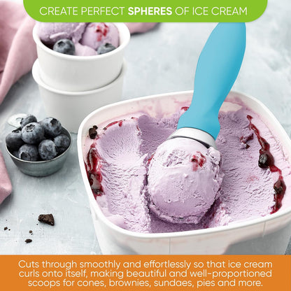 Spring Chef Heavy Duty Ice Cream Scoop with Comfortable Handle - Professional Ice Cream Scooper for Gelato, Sorbet, Cookie Dough, Melon, Frozen Yogurt - Dishwasher Safe Metal Kitchen Tool - Black