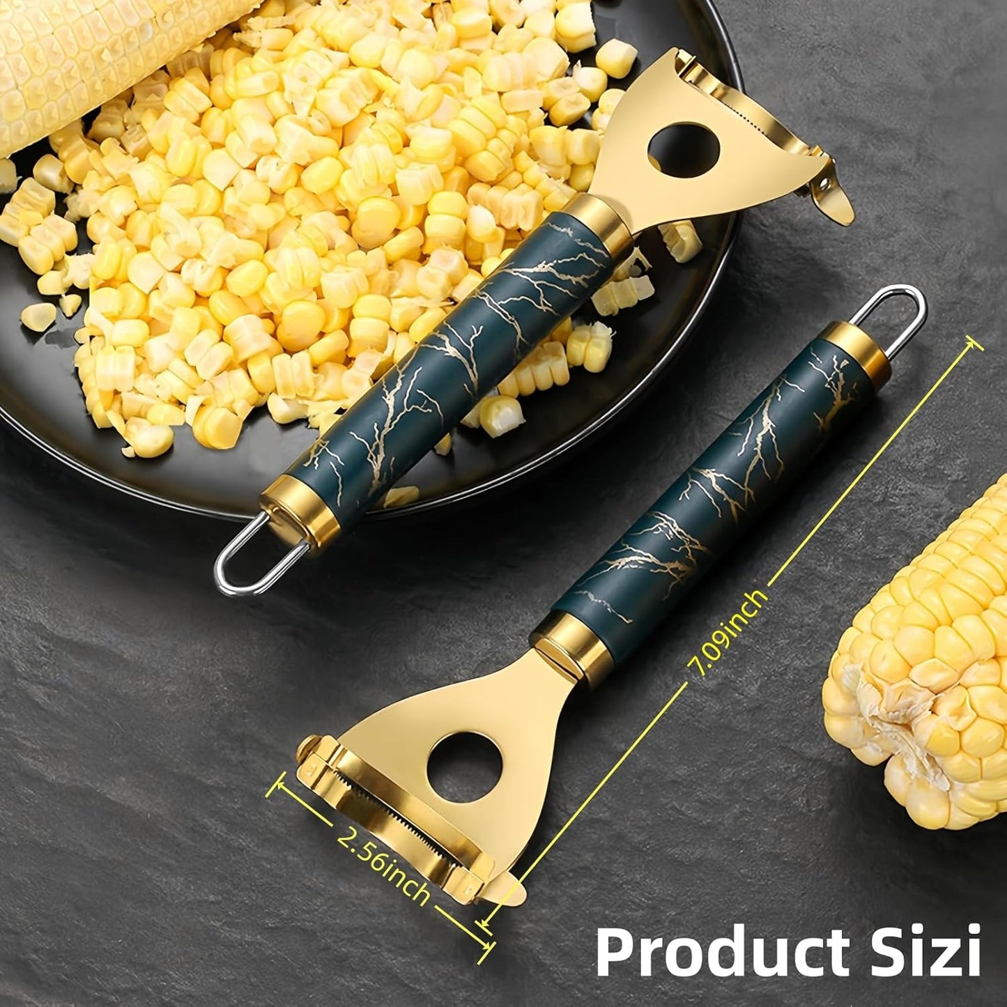 2-Pack Corn Peeler Stainless Stee Corn Cob Stripper Tool Corn Thresher from the Cob, Removes Corn Kernels From Corn Cobs In Seconds, Kitchen Gadget