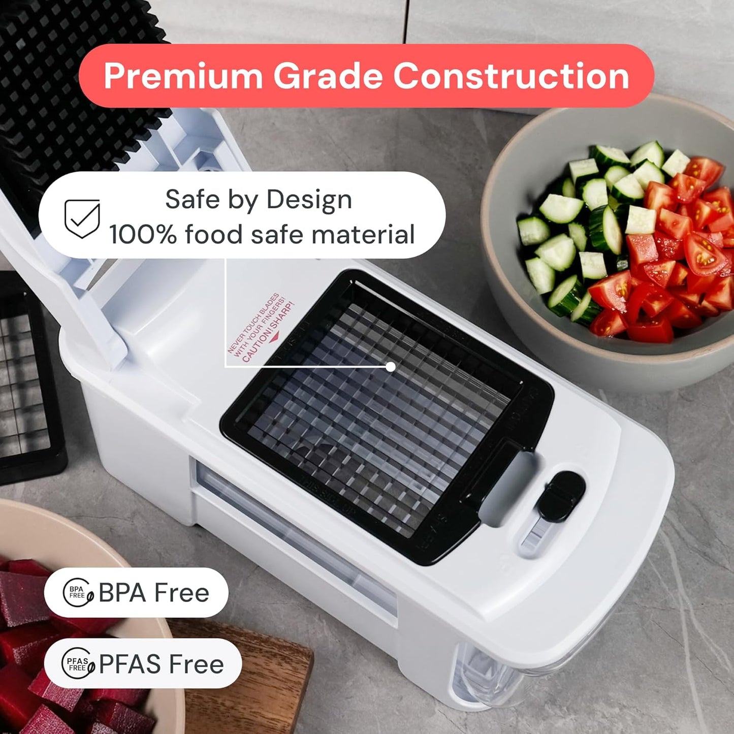 Fullstar XL Vegetable Chopper & Mandoline Slicer – Vegetable, Onion, Potato, Food, Veggie & Fruit Slicer, Dicer & Spiralizer with Pull-Out Catch Tray, Kitchen Gadgets & Gifts (6 in 1, Black/White)