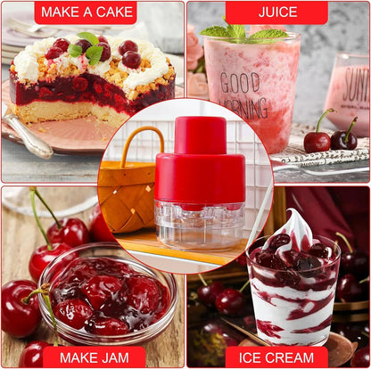7-in-1 Cherry Pitter Tool - Portable Push-Down Cherries Seed Remover, No Handle Design for Kitchen, Picnics