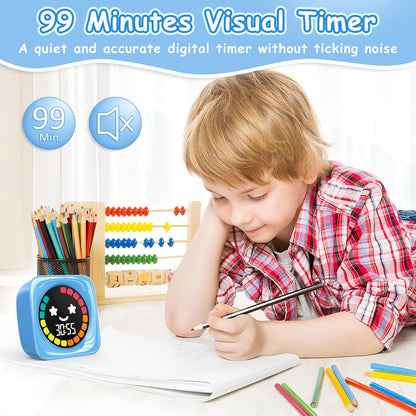 Visual Timer, 99 Minute Digital Kitchen Desk Timer for Office Supplies Home Productivity Management Tool Countdown Count Up, White