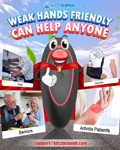 One Touch Electric Can Opener Fits All Can Sizes for Seniors with Arthritis, Battery Operated Can Opener with Smooth Edge, Food Safe Kitchen Gadgets Automatic Can Opener for Kitchen