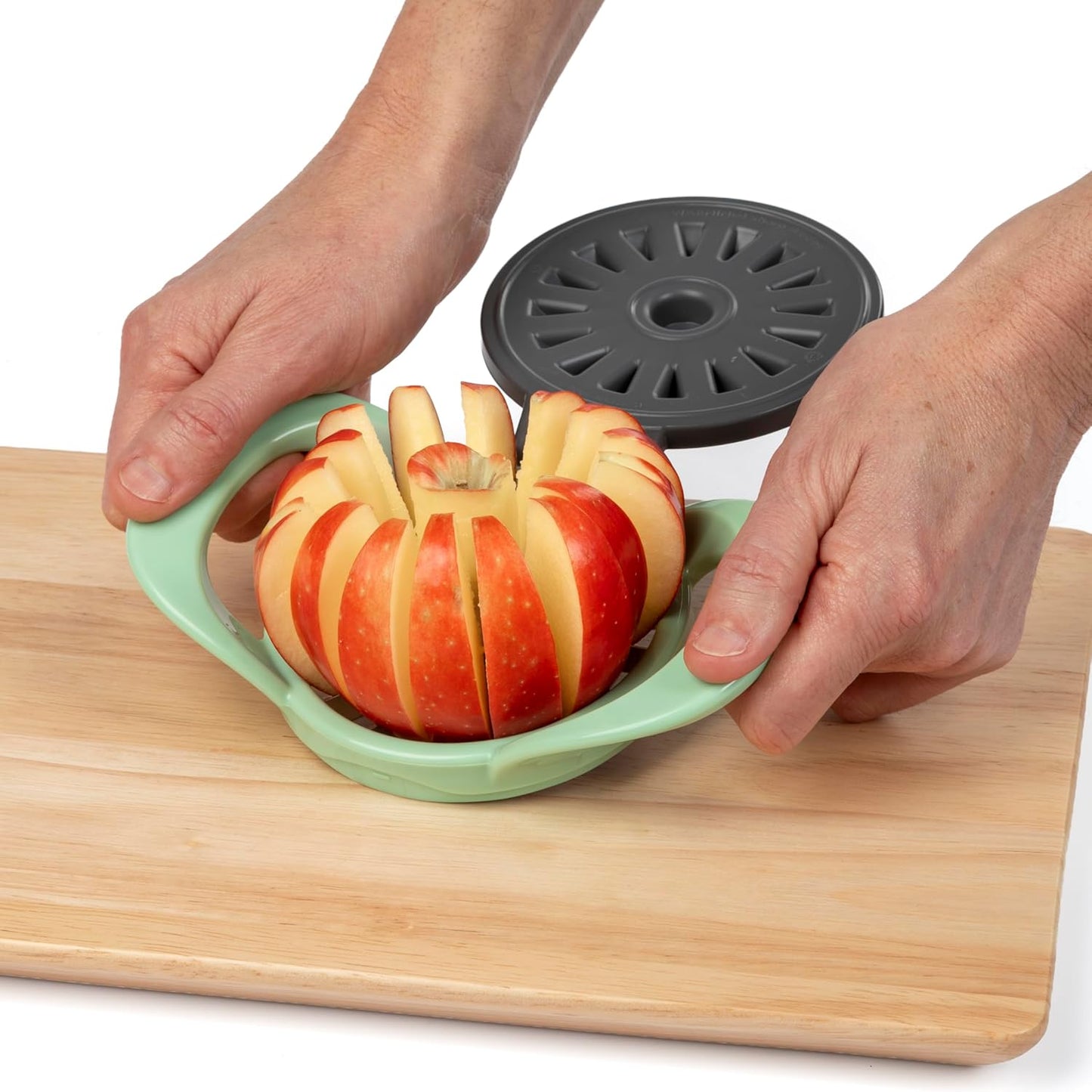PrepWorks Dishwasher Safe Apple Slicer and Corer – 16-Slice Thin Apple Cutter with Safety Cover