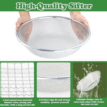 Soil, Sand, and Compost Sifter for Gardening – Sieve for Rocks, Dirt, and Organic Material – Fits 5-Gallon Buckets-1/4 in Aperture