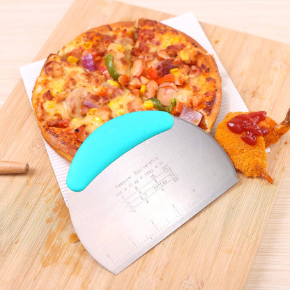 1 pcs Dough Pastry Scraper Chopper/Stainless Steel Dough Scraper Cutter with Ergonomic Rubber Non-Slip Grip/Dough Scraper Cutter/Pro Pastry Pizza Cutter Chopper (Pink)