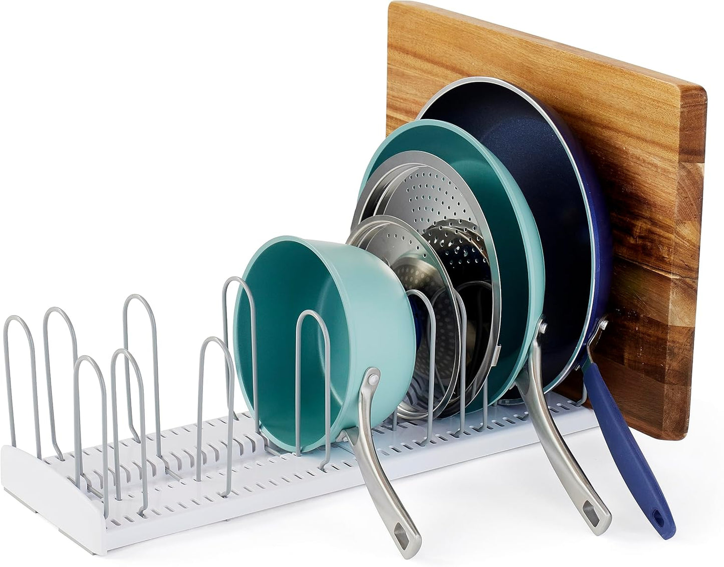 YouCopia StoreMore Adjustable Pan and Lid Rack, Pot Lids and Pans Organizer for Kitchen Cabinet Storage, Classic Edition