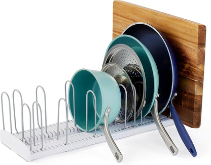 YouCopia StoreMore Adjustable Pan and Lid Rack, Pot Lids and Pans Organizer for Kitchen Cabinet Storage, Classic Edition
