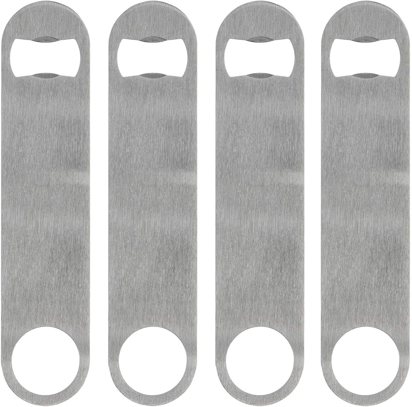KISEER Heavy Duty Stainless Steel Flat Bottle Opener, 6 Pack Beer Bottle Opener for Kitchen, Bar or Restaurant