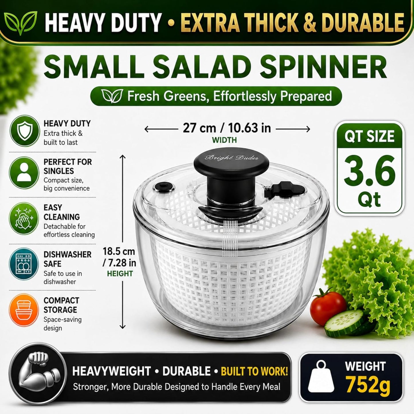 Good Grips Salad Spinner 6.3 Qt – Large Lettuce Spinner & Salad Cleaner with Bowl & Lid, Fruit Washer, Vegetable Cleaner, Strainer Bowl, Fast Drying Multipurpose Kitchen Tool