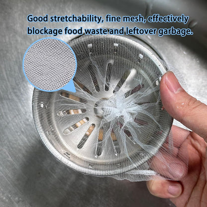 Kitchen Sink Drain Strainer Net Bag, 200 PCS Disposable Mesh Sink Strainer Filter Bag for Collecting Kitchen Drains Food Waste Leftover Garbage