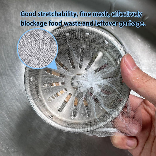 Kitchen Sink Drain Strainer Net Bag, 200 PCS Disposable Mesh Sink Strainer Filter Bag for Collecting Kitchen Drains Food Waste Leftover Garbage