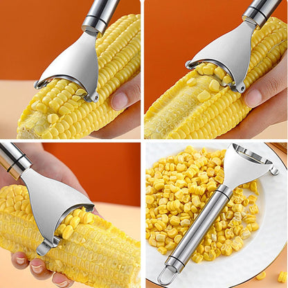 2PCS Stainless Steel Corn Planer Cutter Thresher, Corn Stripper from the Cob