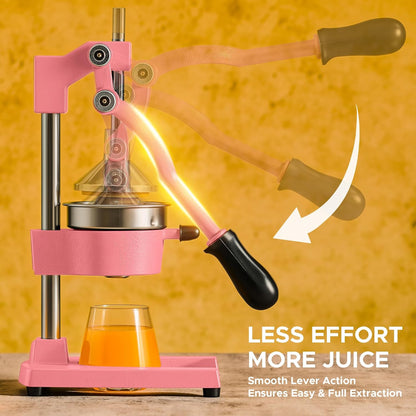 CO-Z Manual Citrus Juicer, Commercial Grade Cast Iron Orange Juicer, Professional Heavy Duty Juice Press with Removable Strainer, Manual Juice Extractor for Orange Lemon Pomegranate Citrus, Black
