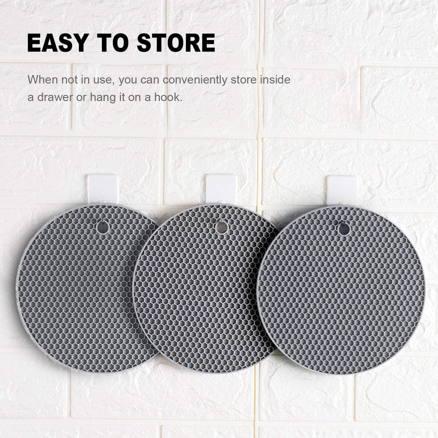 4 Pcs Trivets for Hot Dishes, Kitchen Heat Resistant Silicone Trivet, Extra Thick, Large, Non Slip (3. Beige)
