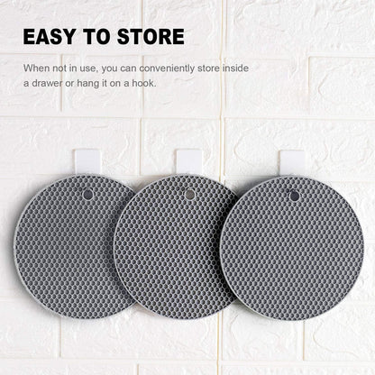 4 Pcs Trivets for Hot Dishes, Kitchen Heat Resistant Silicone Trivet, Extra Thick, Large, Non Slip (3. Beige)