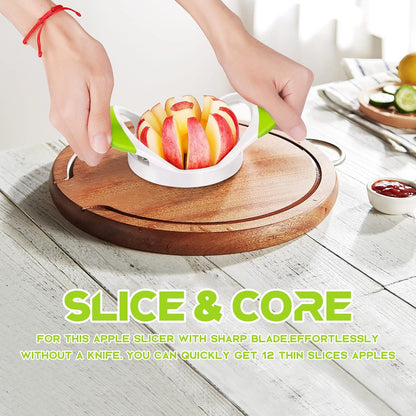 Supercenter Apple Cutter, Apple Corer and Slicer - Stainless Steel Apple Corer - 4.72 Inch Apple Slicer Tool with 12 Super Sharp Blades, lightweight Apple Slicer and Corer with Anti-slip Handle