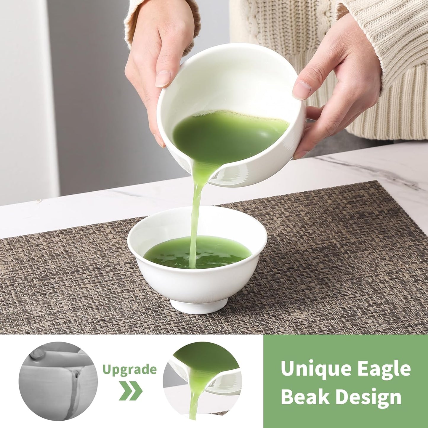 Matcha Whisk Set, 5 Pcs Ceramic Matcha Set, Matcha Kit Set Includes Matcha Bowl, Matcha Whisk and Holder, Bamboo Scoop and Sifter, Matcha Tea Set, Ideal Gift for Family/Friend (Pink)