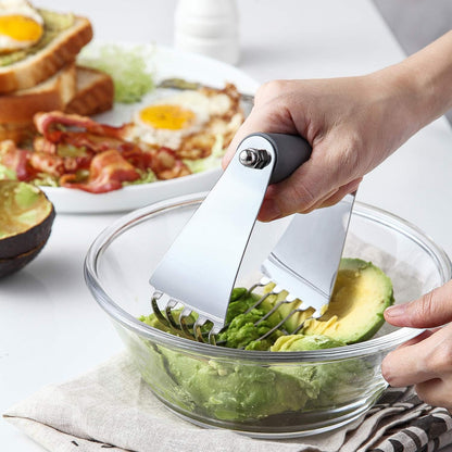 Spring Chef - Dough Blender and Pastry Cutter, Stainless Steel Nut, Pie, Pastry and Dough Cutter and Scraper, Multipurpose Baking Tools with Soft Grip Handles, Gray