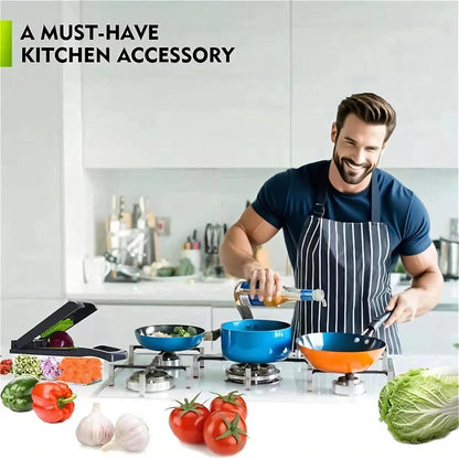 15-in-1 Vegetable Chopper, Multifunctional Mandoline Slicer with 8 Interchangeable Blades, with Container for Fruits, Veggies, Potato, Onion, Tomato – Kitchen Dicer Cheese Grater. By Lonachamari