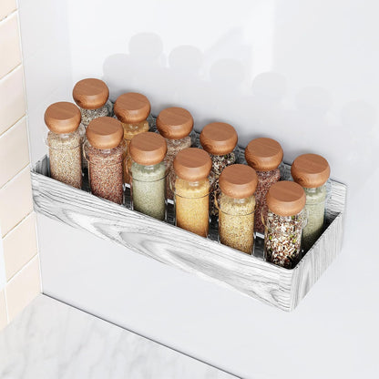 Mystozer Magnetic Spice Rack for Refrigerator, Kitchen Organizer and Storage Shelf, Black (4 Pack)…