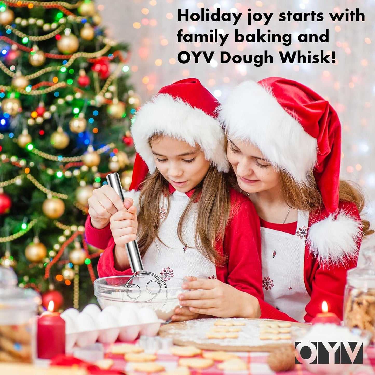 OYV 304 Stainless Steel Dough Whisk, Dishwasher Safe Danish Dough Whisk, Dutch Bread Whisk for Sourdough, Pizza, Pastry, Cake Batter, 12-inch Sourdough Tools
