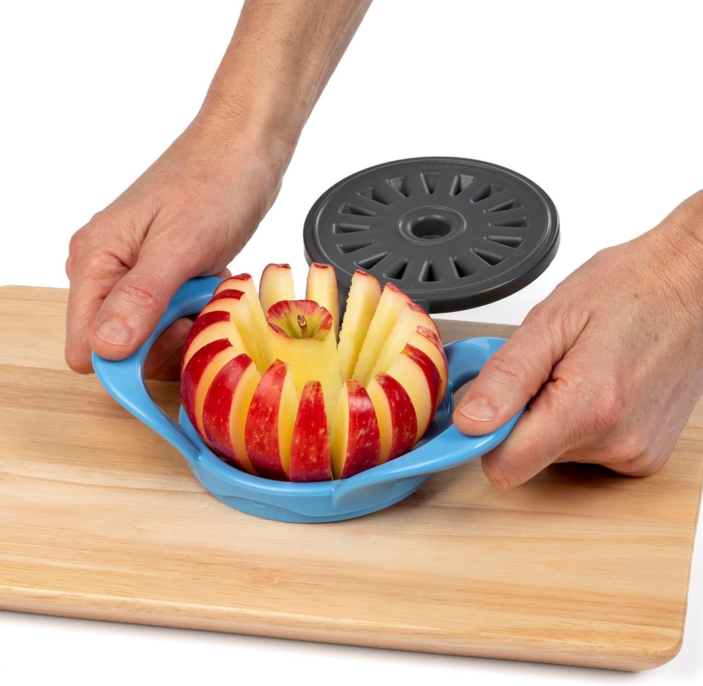 PrepWorks Dishwasher Safe Apple Slicer and Corer – 16-Slice Thin Apple Cutter with Safety Cover