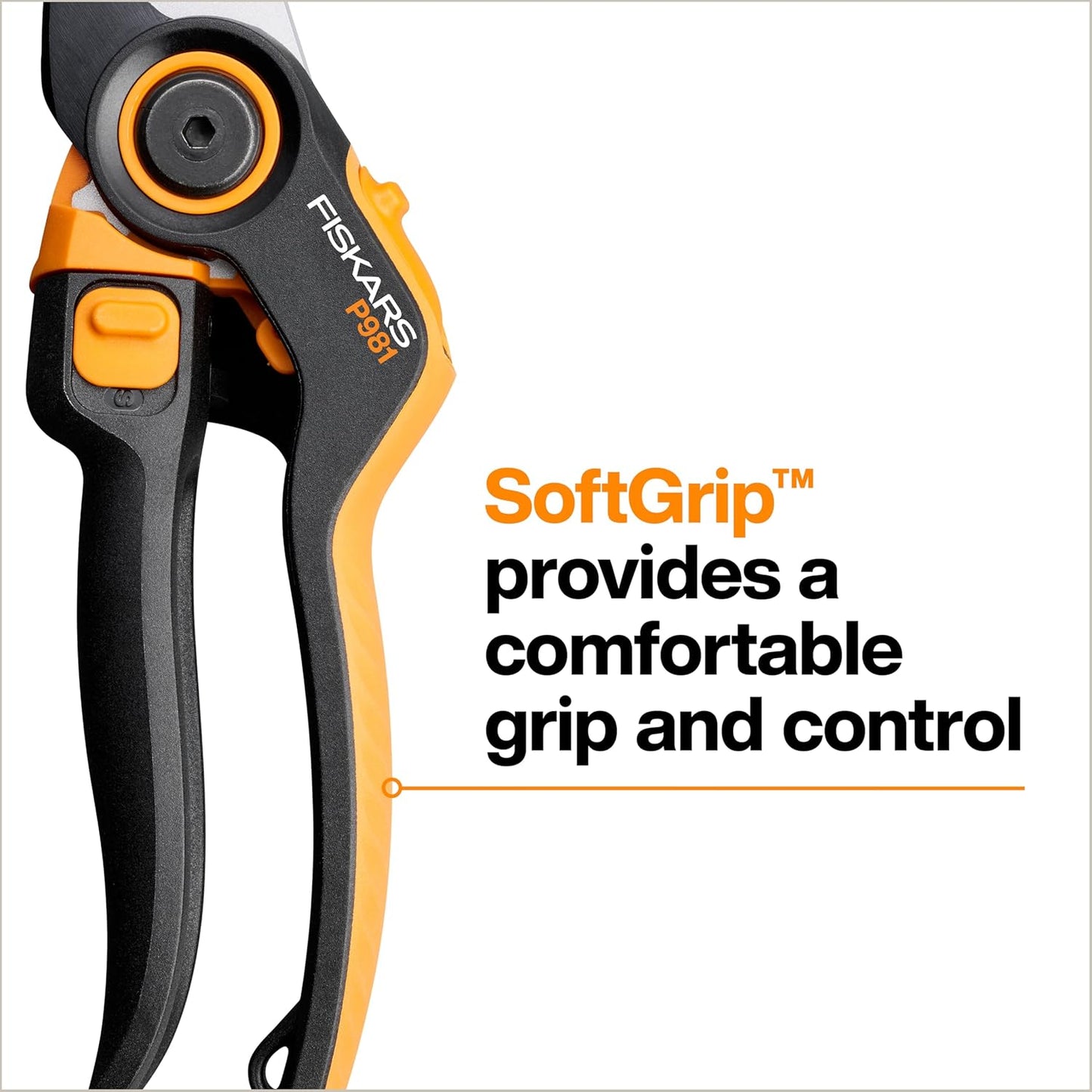 Fiskars PowerGear2 Pruning Shears, Patented Gear Technology & Cam Mechanism Multiplies Leverage, Hardened Steel Bypass Blade, Contoured Rolling Handle Reduces Hand Fatigue, 3/4" Cut Capacity