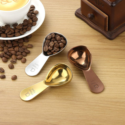 Apace Living Coffee Scoop (Set of 2) - 1 Tablespoon (Tbsp) - The Best Stainless Steel Measuring Spoons for Coffee, Tea, and More (Gold)