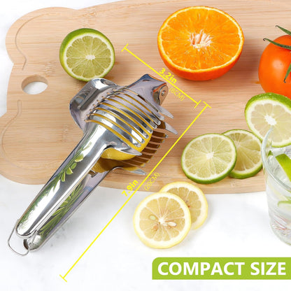 KAYCROWN Tomato Slicer Lemon Cutter Holder for Slicing, Stainless Steel Onion Slicer Holder for Slicing, Vegetable Cutter for Tomato, Lemon